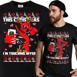 KOSZULKA ŚWIĄTECZNA NA ŚWIĘTA MARVEL DEADPOOL THIS CHRISTMAS I'M TOUCHING MYSELF