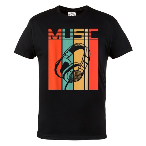 KOSZULKA MUZYCZNA RETRO VINTAGE SŁUCHAWKI MUSIC