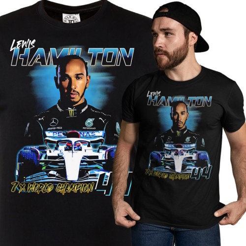 MĘSKA KOSZULKA MERCEDES LEWIS HAMILTON FORMUŁA 1 MOTORYZACYJNA