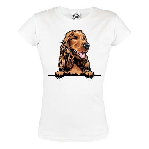 KOSZULKA DAMSKA Z PSEM DLA WIELBICIELKI PSÓW PIESEK COCKER SPANIEL