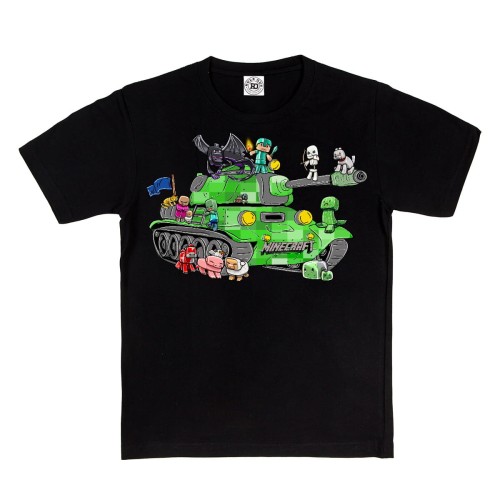 DZIECIĘCA KOSZULKA GRA MINECRAFT CZOŁG CZARNA MIN06