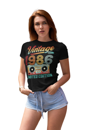 Koszulka damska Vintage 1986 Limited Edition 40 urodziny prezent  