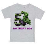  DZIECIĘCA KOSZULKA PREZENT NA 5 URODZINY DLA CHŁOPCA MARVEL HULK BIRTHDAY BOY
