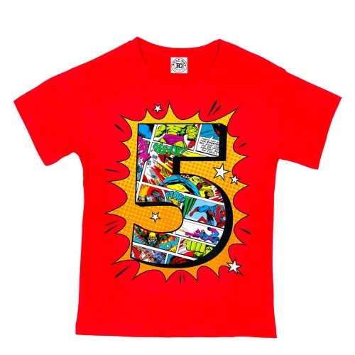 DZIECIĘCA KOSZULKA PREZENT NA 5 URODZINY MARVEL COMICS BOHATEROWIE 