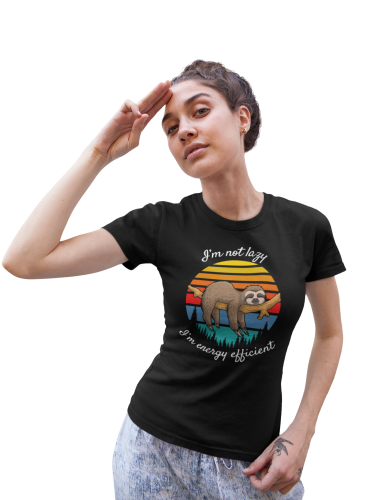  DAMSKA KOSZULKA NA DZIEŃ KOBIET LENIWIEC I'M NOT LAZY I'M ENERGY EFFICIENT 