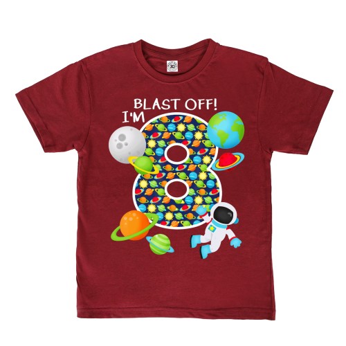 DZIECIĘCA KOSZULKA NA 8 URODZINY ASTRONAUTA KOSMOS
