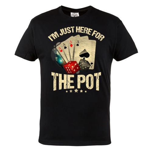  MĘSKA KOSZULKA POKER TEXAS HOLDEM KARTY TALIA KASYNO ŻETONY I'M JUST HERE FOR THE POT 