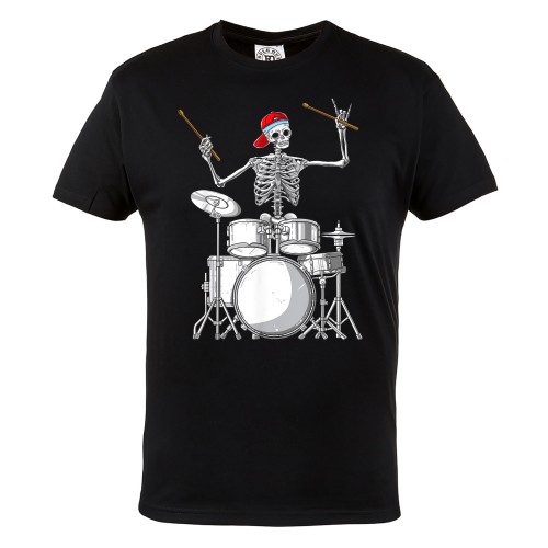  MĘSKA KOSZULKA MUZYCZNA KOŚCIOTRUP PERKUSJA CZACHA