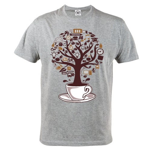 KOSZULKA MĘSKA CASUAL COFFE TREE KAWA DRZEWO 