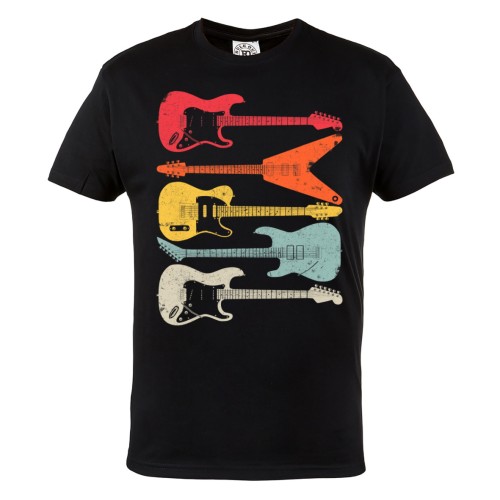 KOSZULKA MUZYCZNA DLA MUZYKA GITARA RETRO 