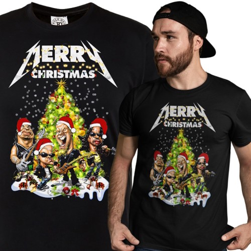 MĘSKA KOSZULKA ŚWIĄTECZNA NA BOŻE NARODZENIE METALLICA MERRY CHRISTMAS