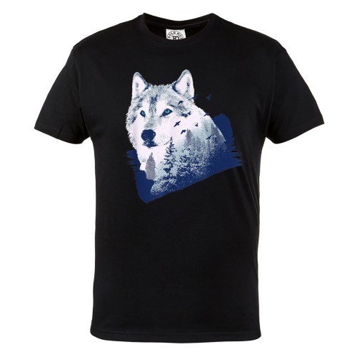 MĘSKA KOSZULKA BAWEŁNIANA Z WILKIEM WOLF WILK