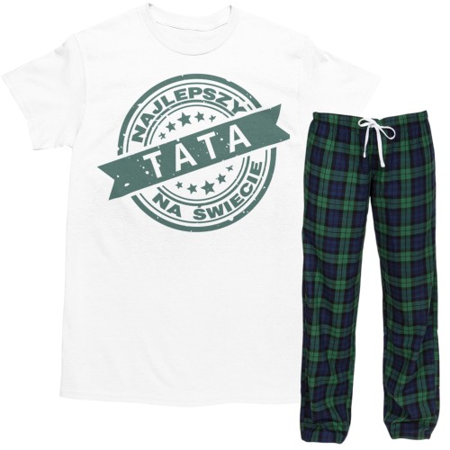 Prezent na Dzień Ojca – piżama dla taty „Najlepszy Tata” komplet męski bawełniany 1