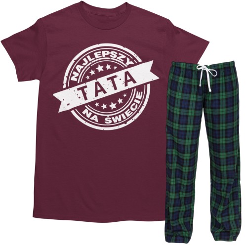 Śmieszna piżama dla taty „Najlepszy Tata na świecie” – prezent na Dzień Ojca komplet męski 1