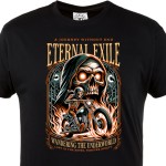 Koszulka męska Eternal Exile – czarny t-shirt motocyklowy skull, grim reaper, prezent dla motocyklisty