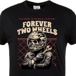 Koszulka męska Forever Two Wheels – czarny t-shirt motocyklowy, biker styl, prezent dla motocyklisty