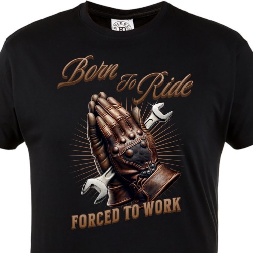 Koszulka męska Born To Ride – czarny t-shirt motocyklowy biker, prezent dla motocyklisty 1