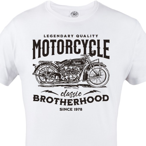 Koszulka męska Motorcycle Classic – biały t-shirt motocykl vintage, prezent dla motocyklisty