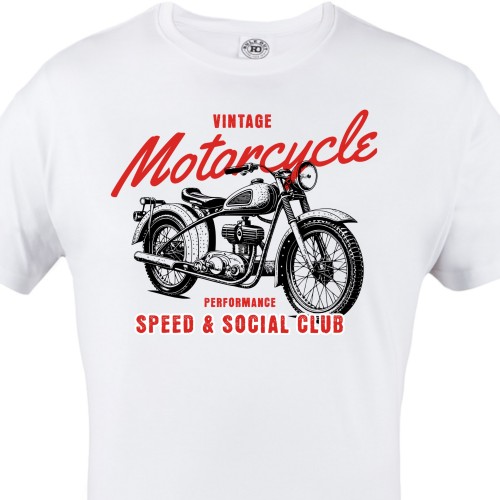 Koszulka męska Vintage Motorcycle – biały t-shirt motocykl retro, Speed & Social Club, prezent