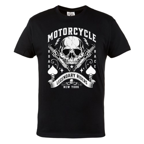 Koszulka męska Motorcycle Road Race – czarny t-shirt motocyklowy skull, Legendary Riders 2