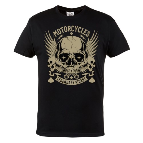 Koszulka męska Motorcycles Legendary Riders – czarny t-shirt motocyklowy skull, biker styl 2