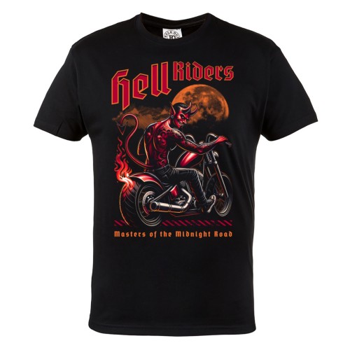 Koszulka męska Hell Riders – czarny t-shirt motocyklowy z diabłem, biker, dark moto styl 2