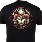 Koszulka Skeleton Champ Boxing Camp – czarna koszulka bokserska, skull fighter, siłownia, MMA