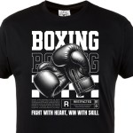 Koszulka Boxing Fight With Heart – rękawice bokserskie, MMA, siłownia, t-shirt sportowy
