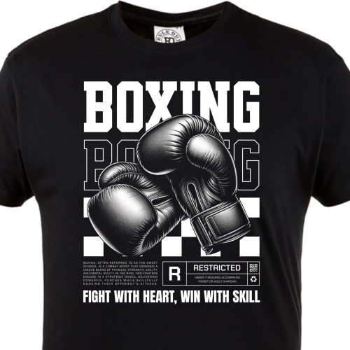 Koszulka Boxing Fight With Heart – rękawice bokserskie, MMA, siłownia, t-shirt sportowy