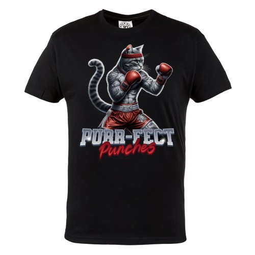Koszulka Purr-fect Punches – śmieszny kot bokser, boks, MMA, funny cat boxing t-shirt 2