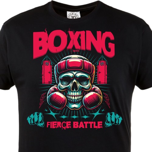 Koszulka Boxing Fierce Battle – czaszka bokser, boks, MMA, fighter, sportowa koszulka z nadrukiem 1