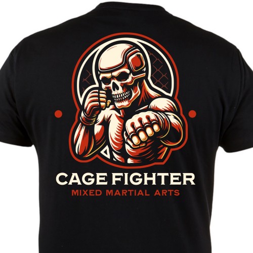 Koszulka Cage Fighter MMA – szkielet fighter, mixed martial arts, koszulka sportowa dla wojownika 1