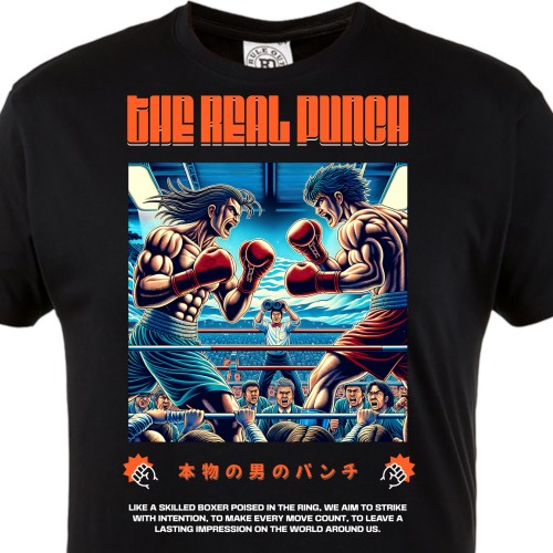 The Real Punch Koszulka Bokserska – fight scene, boxing match, martial arts, MMA, fighter style streetwear 1