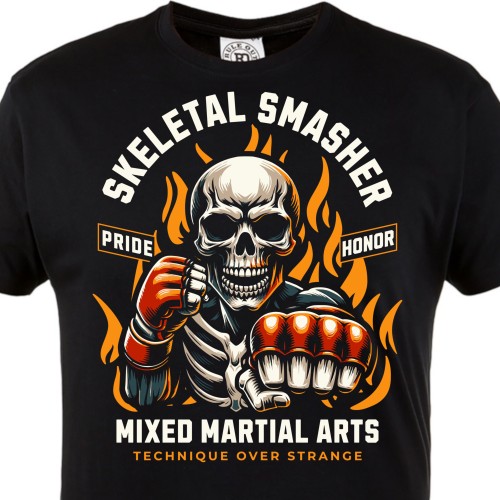 Skeletal Smasher MMA Koszulka – skeleton fighter, mixed martial arts, boks, streetwear, fight design 1