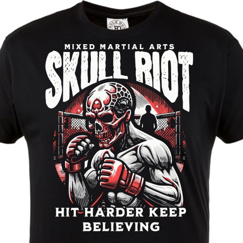 Skull Riot MMA Koszulka – skeleton fighter, mixed martial arts, boks, cage fight, streetwear