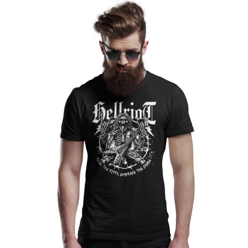 Koszulka Heavy Metal Gitara Szkielet Rock Muzyka Koncert Streetwear Męska 2