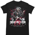Koszulka Punk Rock Szkielet z Gitarą Elektryczną Streetwear Rebel Style Muzyczny
