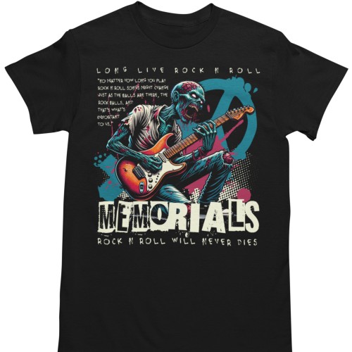 Koszulka Rock N Roll Zombie Gitarzysta Kolorowy Print Streetwear Alternatywny Styl 1