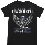 Koszulka Metalowa Skrzydła Szkielet Gitara Styl Heavy Metal Rock Streetwear Unisex