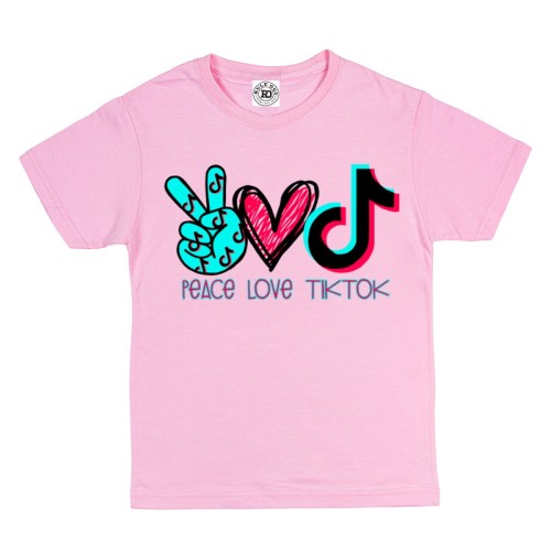 DZIECIĘCA KOSZULKA PEACE LOVE TIK TOK 03 
