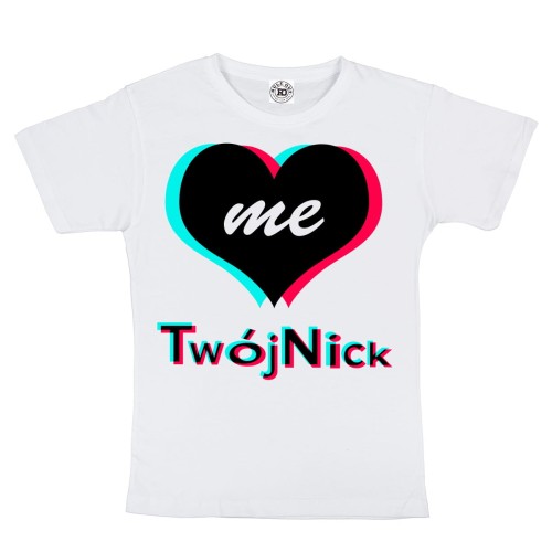 DZIECIĘCA KOSZULKA PERSONALIZOWANA TWOJA KSYWA SERCE TIK TOK 10 