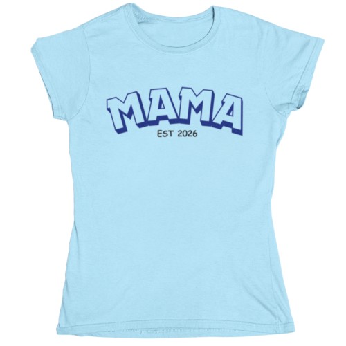 Koszulka damska Mama EST 2026 koszulka dla przyszłej mamy prezent na Dzień Mamy baby shower ciąża 4
