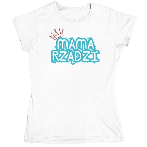 Koszulka damska Mama rządzi śmieszna koszulka dla mamy prezent na Dzień Mamy 4