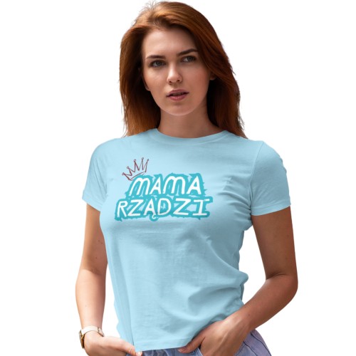 Koszulka damska Mama rządzi śmieszna koszulka dla mamy prezent na Dzień Mamy 5