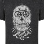 Koszulka męska rower czaszka acid wash vintage koszulka biker retro streetwear