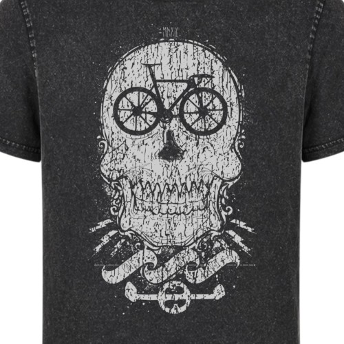 Koszulka męska rower czaszka acid wash vintage koszulka biker retro streetwear 
