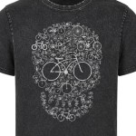 Koszulka męska rower czaszka vintage acid wash koszulka dla rowerzysty retro streetwear