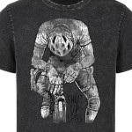Koszulka męska kolarz vintage acid wash koszulka rowerowa retro streetwear grafika rower