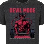 Koszulka męska Devil Mode siłownia acid wash vintage koszulka gym streetwear fitness