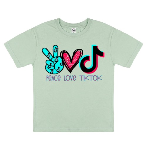 DZIECIĘCA KOSZULKA PREZENT PEACE LOVE TIK TOK 24